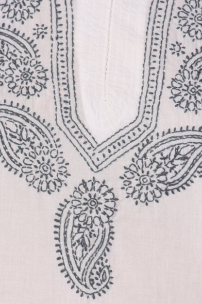 Sakkas Paisley Embroidered Cotton Long Sleeve Blouse