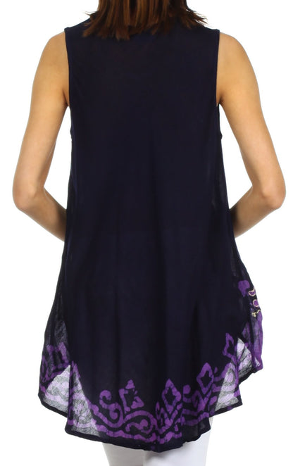 Sakkas Wild Raven Batik Hi Lo Blouse / Tunic