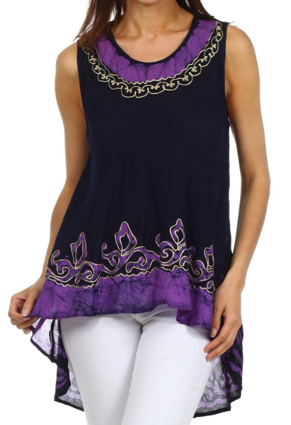 Sakkas Wild Raven Batik Hi Lo Blouse / Tunic