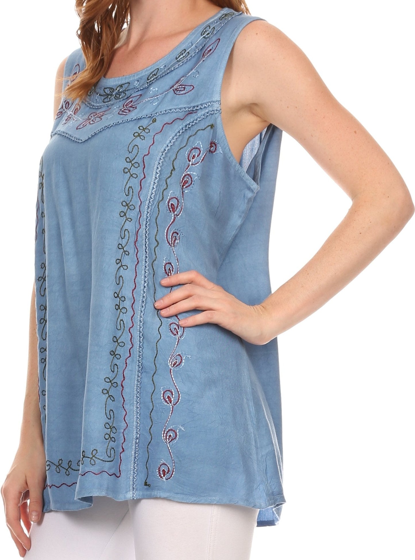 Sakkas Anika Stonewashed Rayon Blouse