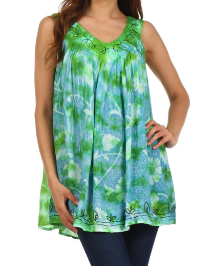 Sakkas Monika Embroidered Sleeveless Blouse