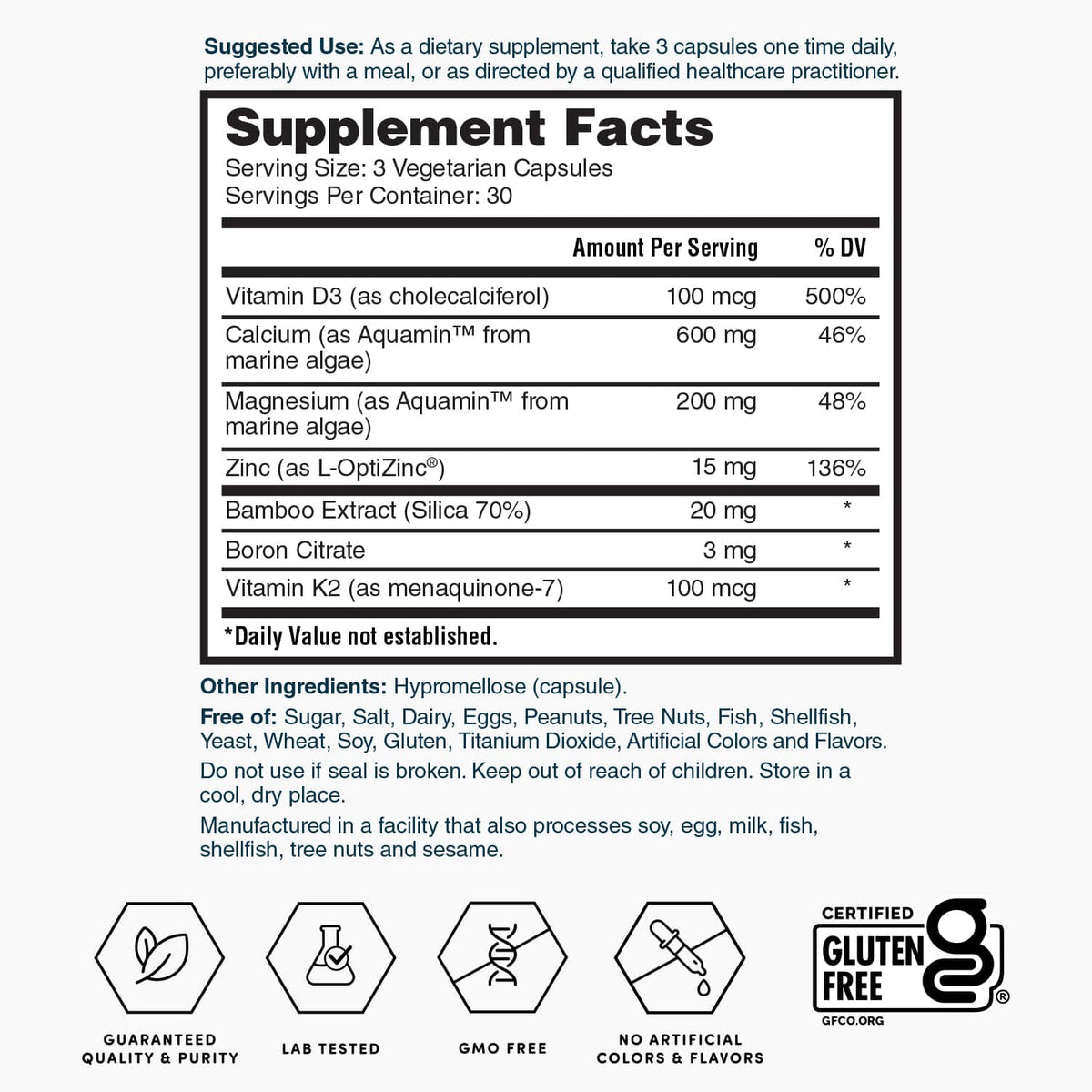Nature's Lab Gold Vital Bones - 90 Capsules