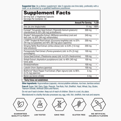 Nature's Lab Gold Vital Testosterone - 90 Capsules