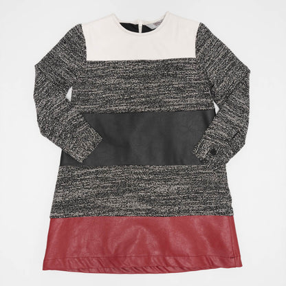 Multi Fabric Color Block Dress