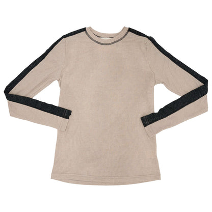 Shimmer Rib Contrast  Top