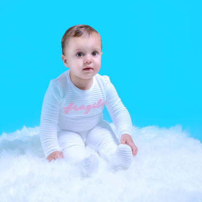 Ribbed Velour Fragile Onesie