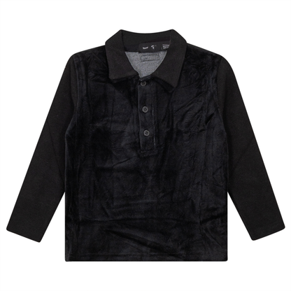 Velour And Rib Combo Polo