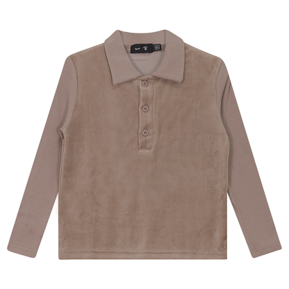 Velour And Rib Combo Polo