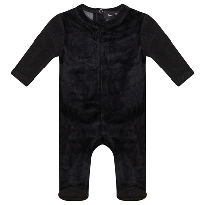 Velour And Rib Combo Onesie