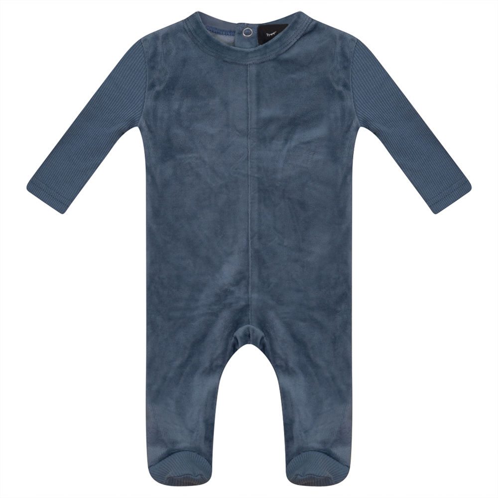 Velour And Rib Combo Onesie