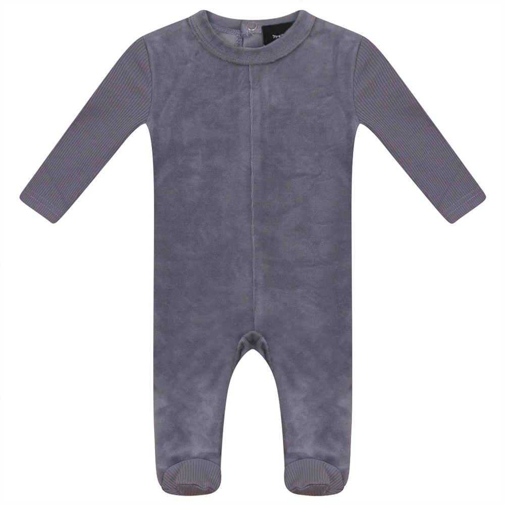 Velour And Rib Combo Onesie