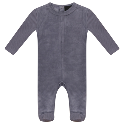 Velour And Rib Combo Onesie