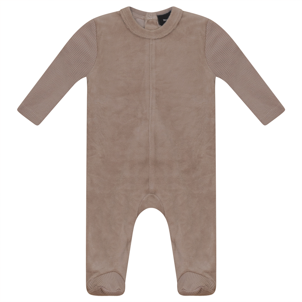 Velour And Rib Combo Onesie