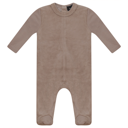 Velour And Rib Combo Onesie