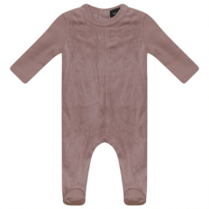 Velour And Rib Combo Onesie