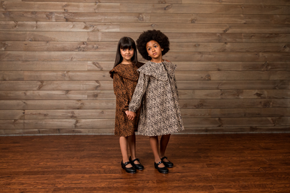Lepord Print Corduroy Dress