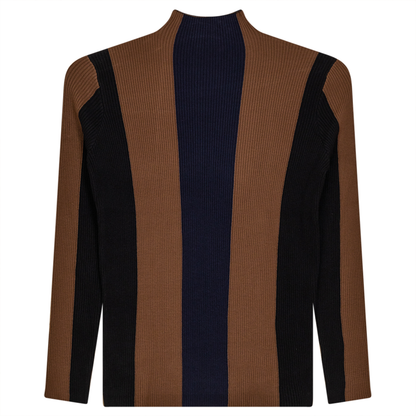 Color Blocked Ribbed Sweater knit