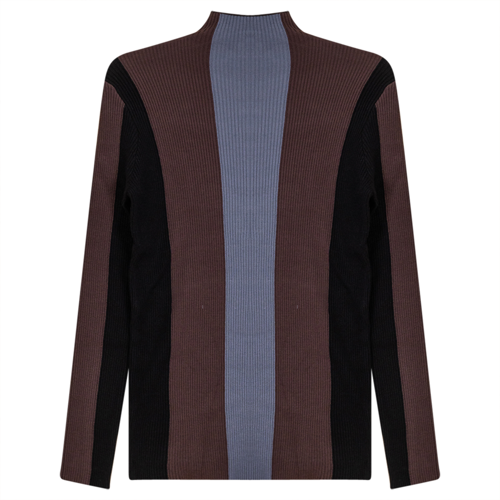 Color Blocked Ribbed Sweater knit