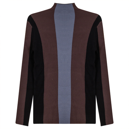 Color Blocked Ribbed Sweater knit