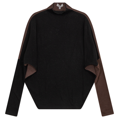 Dolman 2 Tone Mock Neck Top
