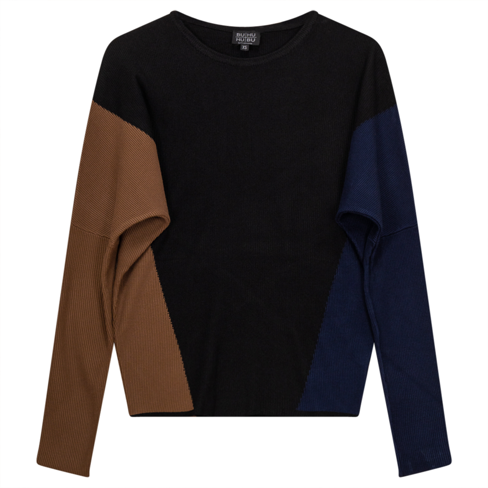 Dolman Color Blocked Knit Sweater