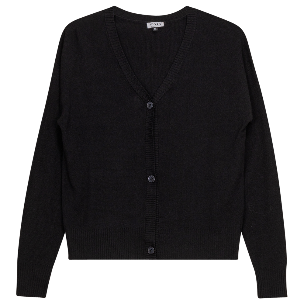 Drop Shoulder Cropped Knit Cardigan