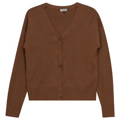 Drop Shoulder Cropped Knit Cardigan