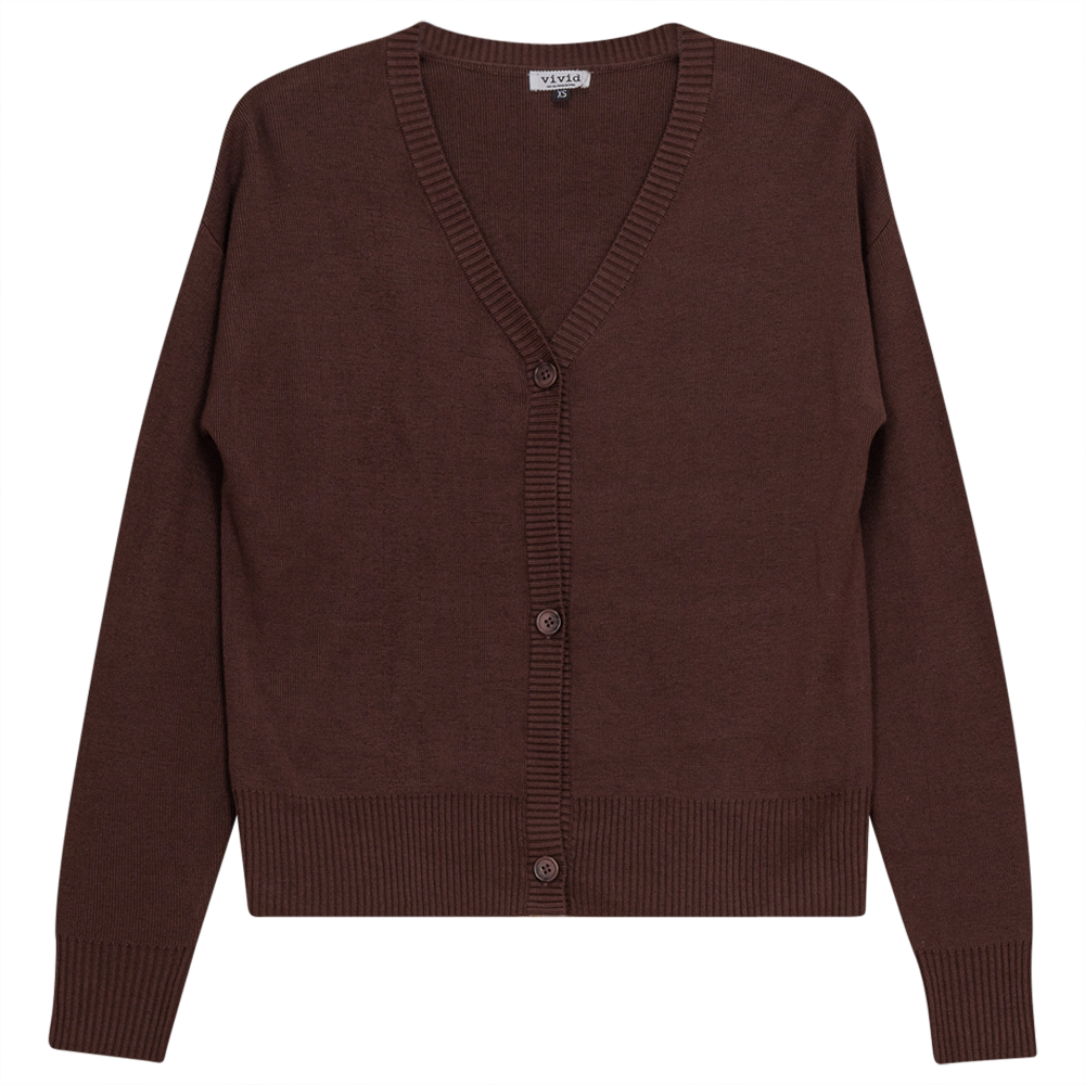 Drop Shoulder Cropped Knit Cardigan