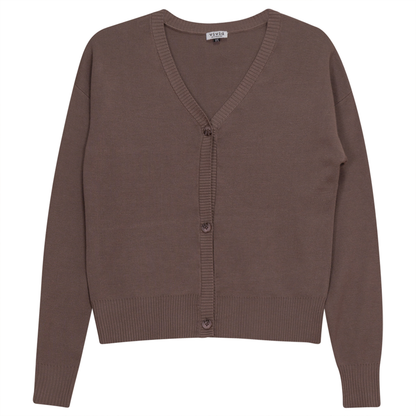Drop Shoulder Cropped Knit Cardigan