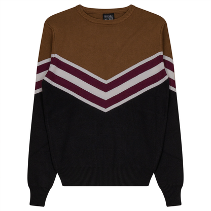Color Blocked V Design Sweater