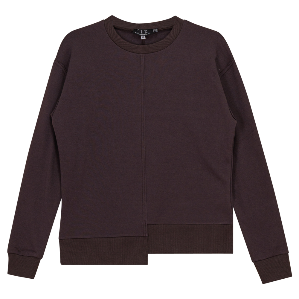Asymmetrical Raw Edge Sweater Shirt