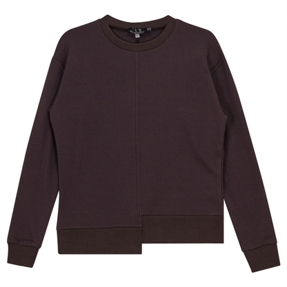 Asymmetrical Raw Edge Sweater Shirt