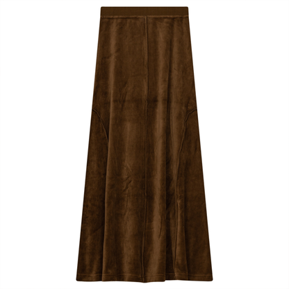Long Cotton Velour Skirt With Side Cuts
