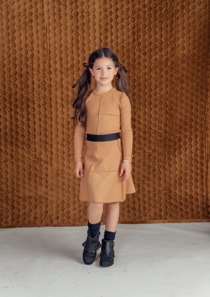 Asymmetric Cut Waffle Short Skirt