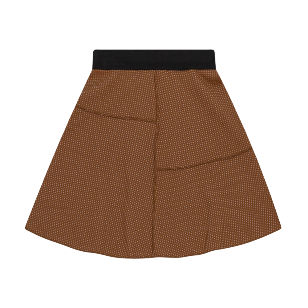 Asymmetric Cut Waffle Short Skirt