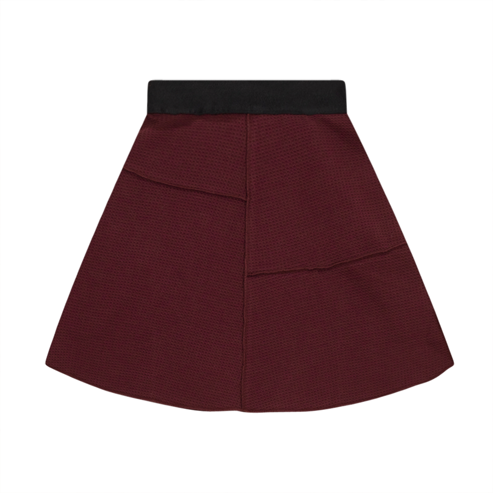 Asymmetric Cut Waffle Short Skirt