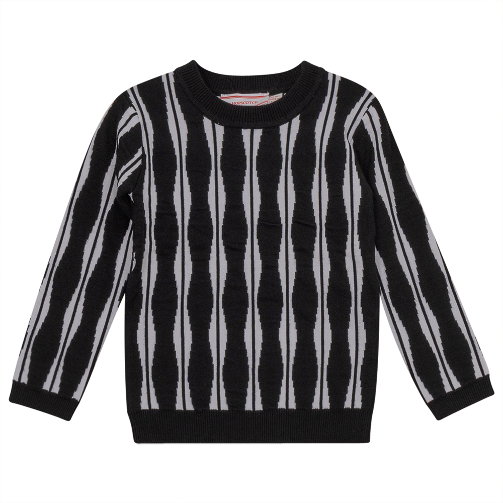 Knitted Wave Crewneck Sweater