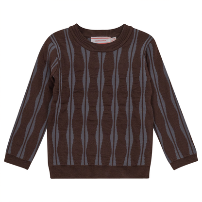 Knitted Wave Crewneck Sweater
