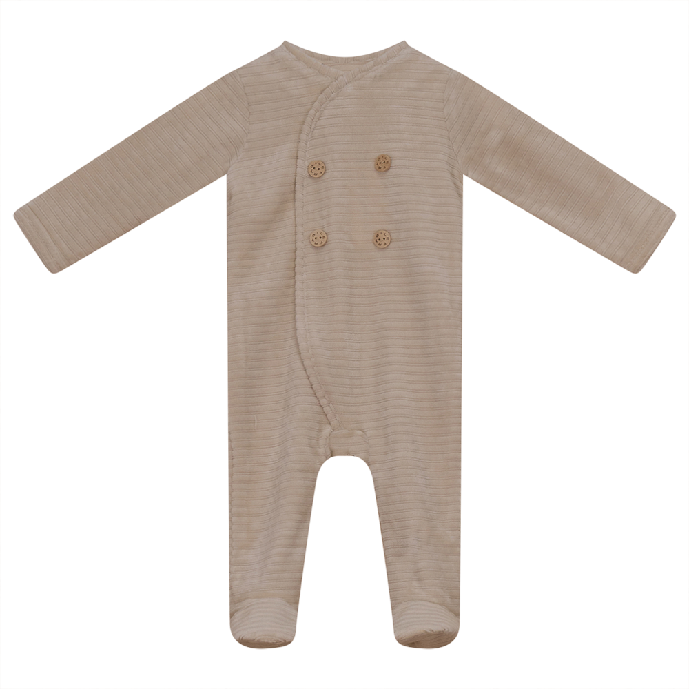 Double Press Look Rib Velour Onesie