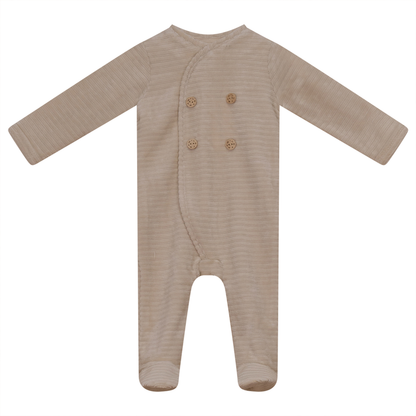 Double Press Look Rib Velour Onesie