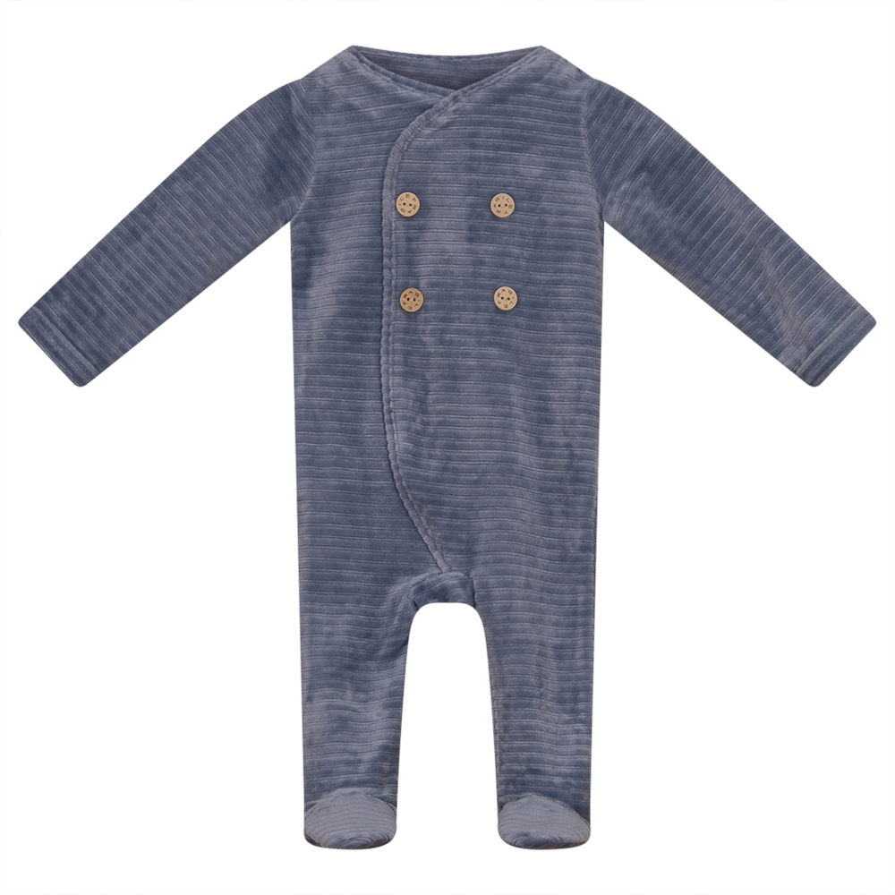 Double Press Look Rib Velour Onesie