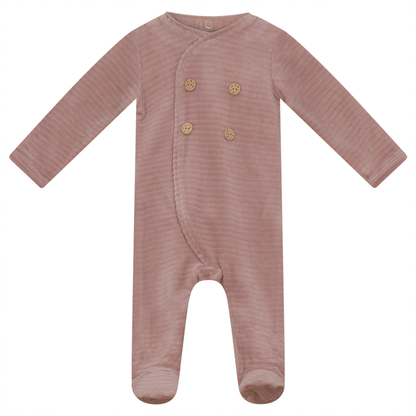 Double Press Look Rib Velour Onesie