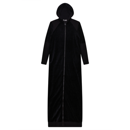 Cotton Velour Robe WIth Hoodie