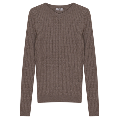 Knit Textured V-Neck Top
