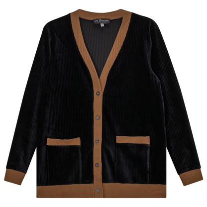 Maternity Ribbed Velour Contrast Cardigan
