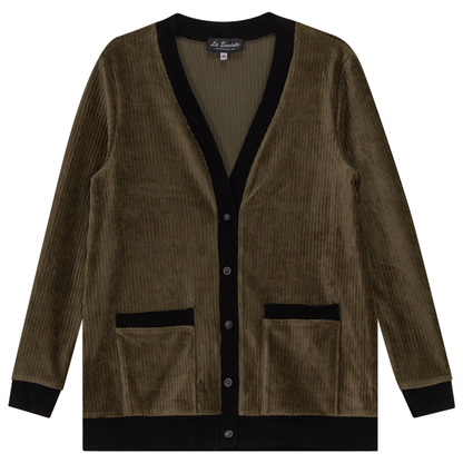 Maternity Ribbed Velour Contrast Cardigan
