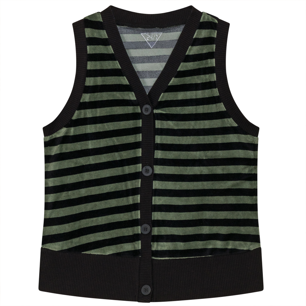Stripped Velour Vest