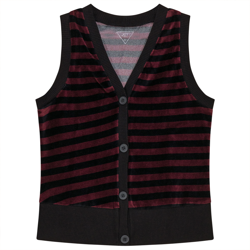 Stripped Velour Vest