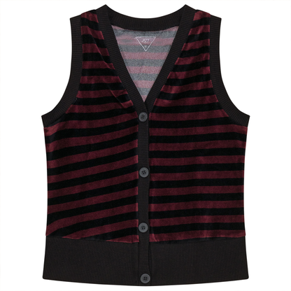 Stripped Velour Vest