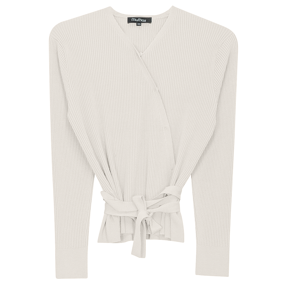 Wrap Pointelle Knit Top